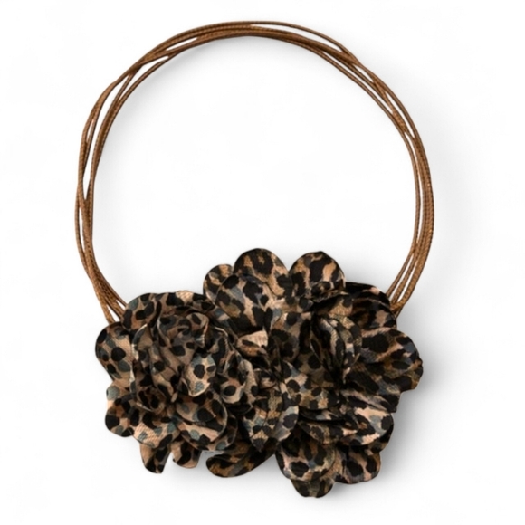 ZARA Double Flower Animal Print Necklace - Picture 1 of 16